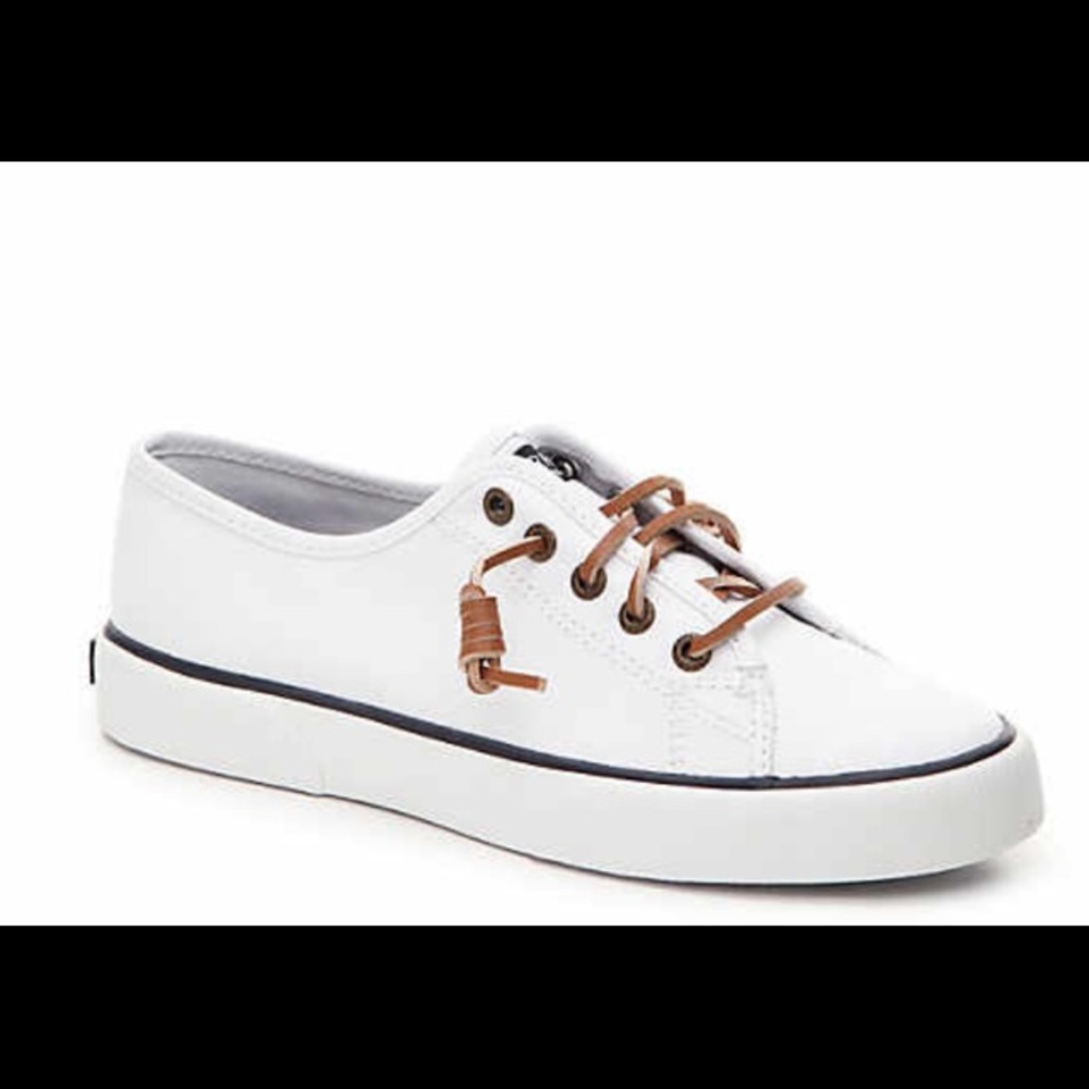 White sperry top-sider sneakers!
